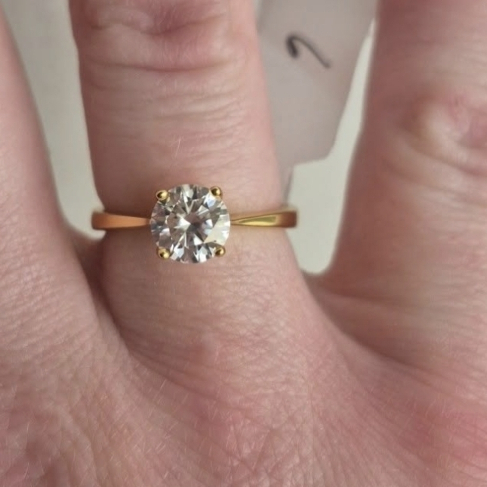 Gra 1 Ct* Vvs1 Round Cut Moissanite Ring Size 6 Us - image 7